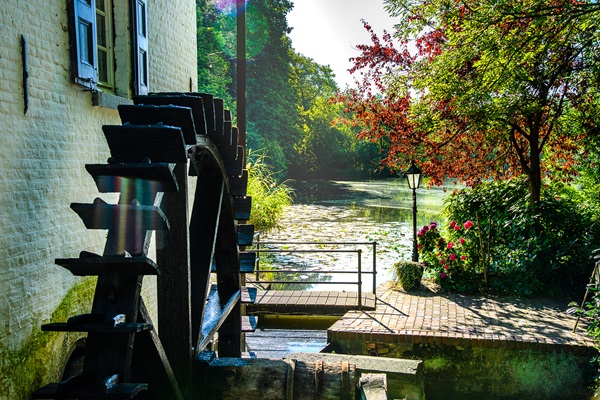 De Dahlheimer Mühle in Wegberg, een van de vele watermolens in de regio